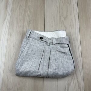 SUITSUPPLY Blake Double Pleat Trousers Pure Linen Gray Mens Size 40 X 24